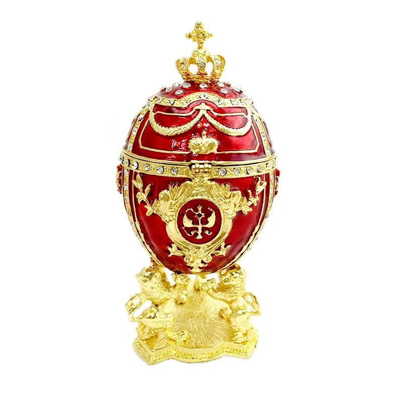 

Большое пасхальное яйцо Faberge Роскошная серия Изысканная королевская шкатулка для ювелирных изделий Коробка для безделушек уникальный домашний декор коллекционный креативный подарок