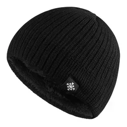 New Plus Velvet Thicken Knitted Beanie Warm Skullies Beanies Men Winter Hat Knitted Hats Casual Riding for Men Cap Women