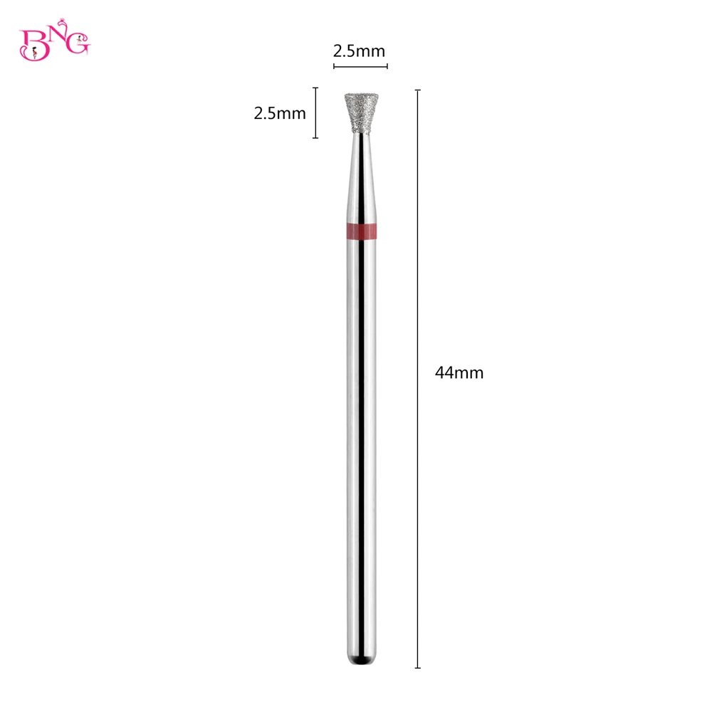 BNG Kerucut Terbalik Kutikula Rusia Bit 2.5*2.5Mm Mata Bor Kuku Berlian Bor Manikur Listrik Aksesori Kuku Duri Putar