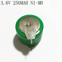 1PCS/LOT 3.6V 250mAh Ni-MH  Ni MH Batteries With Pins  Rechargeable Button Cell Battery
