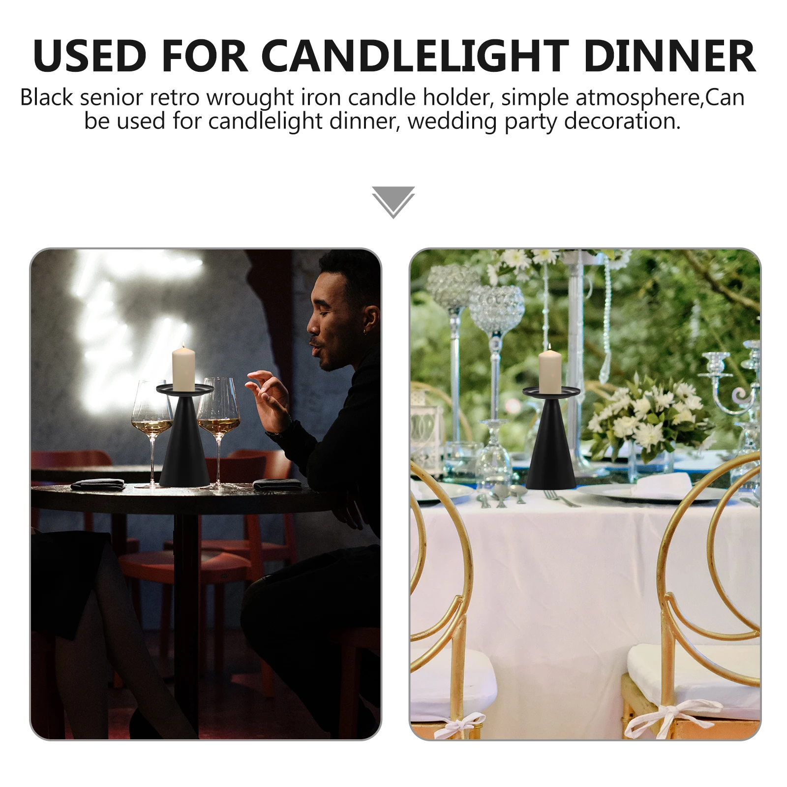 

1pc Iron Craft Simple Style Exquisite Desktop Decor Candleholder Desktop Decor For Home Wedding Banquet Decoration Candleholder