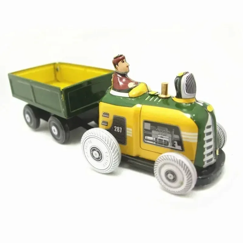 Opwindspeelgoed Metalen blikken boer op landbouwtractor Auto Mechanisch uurwerk Volwassen collectie Retro speelgoedfiguren Kindercadeau