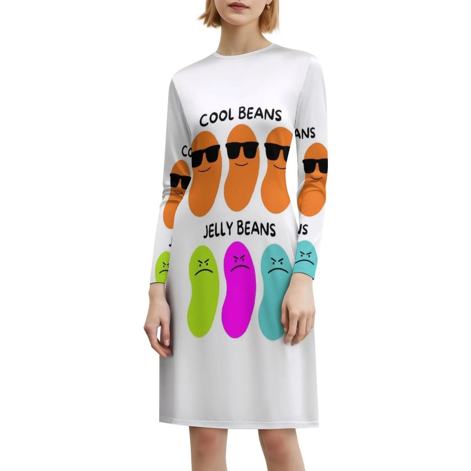 فستان كول بينز وجيلي بينز على الطراز الكوري للنساء، فستان كاجوال أنيق للحفلات أو الارتداء اليومي، فاصوليا رائعة، فاصوليا جيلي #6