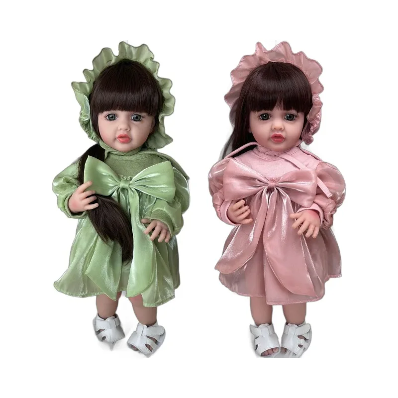 Muñeca de reno de simulación de 55Cm, muñeca de pegamento completo, muñeca de reno Куклы, regalo para niños