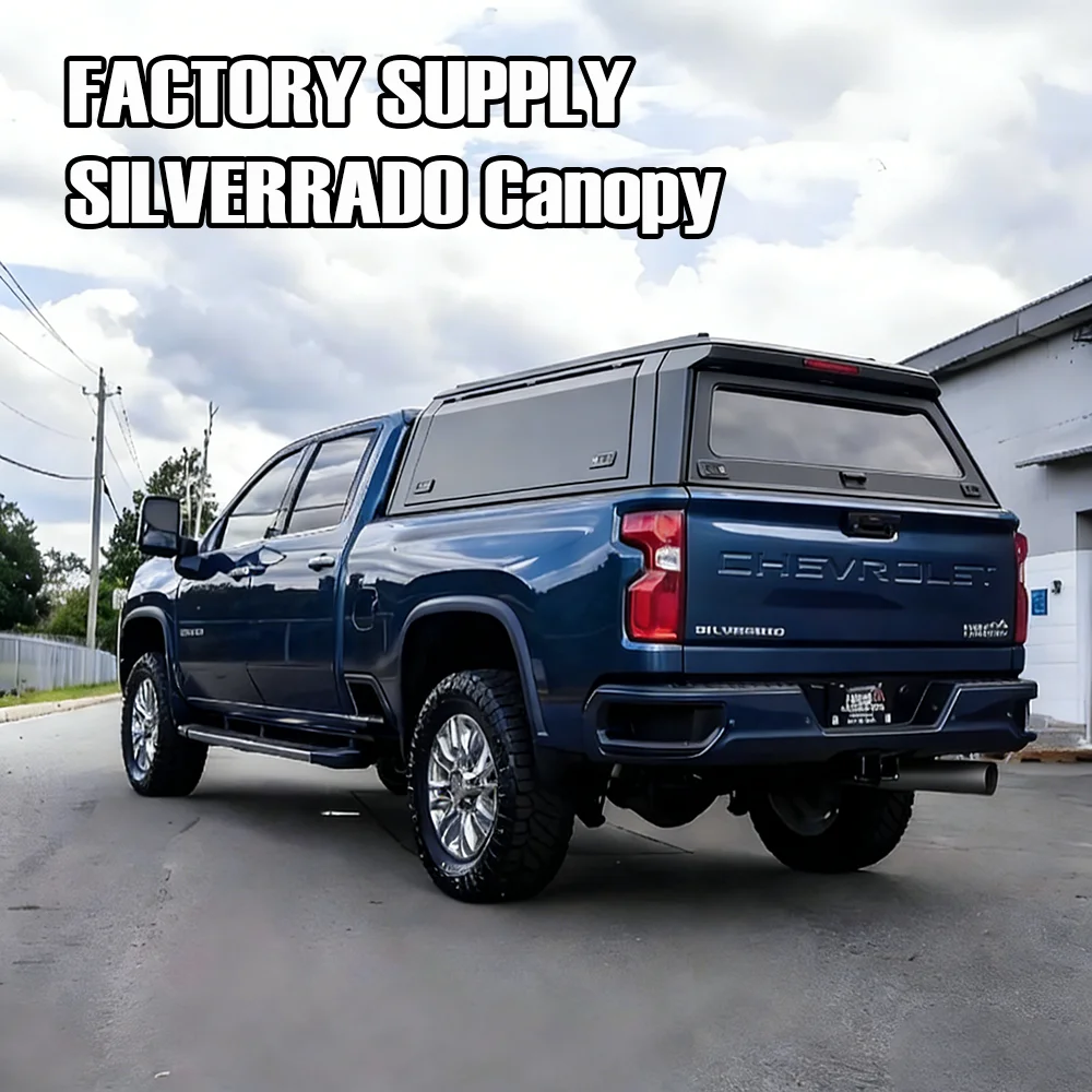 

Dream Garage Security Aluminum Pickup Cap Hardtop Topper Bed Canopy For SILVERRADO 1500 2019+ 5.8FT Heavy-Duty Snow-Proof With R