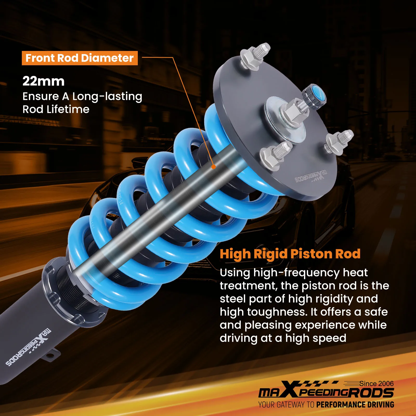 

MaXpeedingrods T6 Coilovers Lowering Suspension Kit For Toyota Supra MKII 86-93