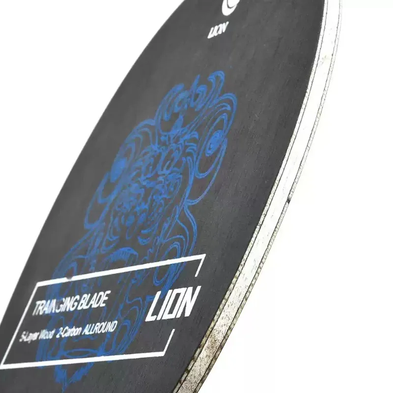شفرة تنس الطاولة من Lion 5 خشب 2 شفرة بينج بونج احترافية من الكربون، تحكم كروي ثابت، هجوم FL/CS للتدريب المبتدئ