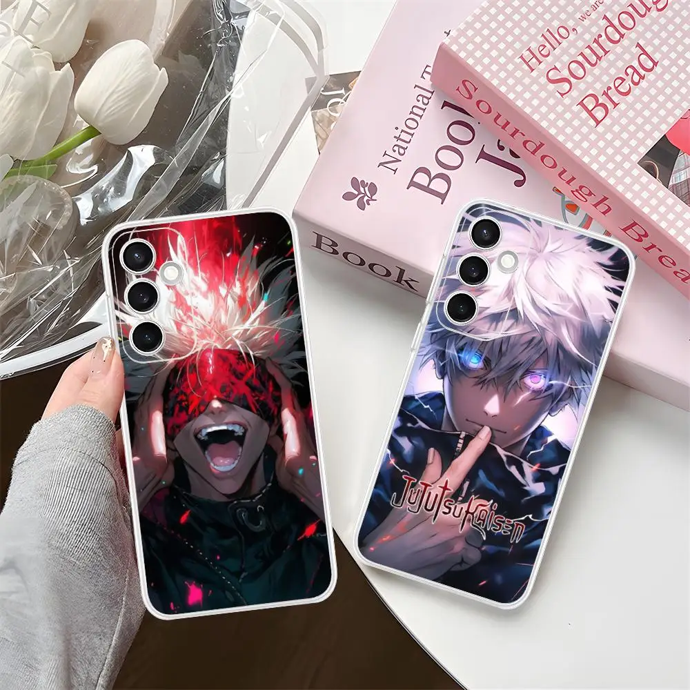 JJK Satoru Gojo Phone Case for Samsung Galaxy S25 S24 S23 S22 S21Plus FE Ultra Soft TPU Clear Shockproof Cover