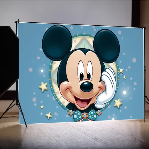 Imagen 2 del producto Fondo de fotografía de Mickey Minnie Mouse, pancarta para fiesta de cumpleaños, Baby Shower, decoración para niños, fondos de pantalla Photozone