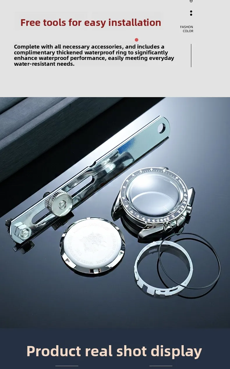 Stainless Steel Moon Watch Case Mod Kit for SWATCH & OMEGA Moonswatch 42mm Dial Metal Case Bracelet Watch Accessories NO Movemen