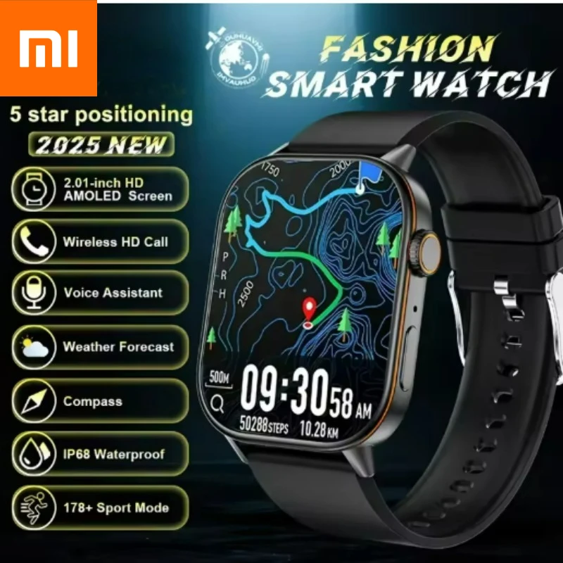 

Xiaomi 2026 Встроенные 6-звездочные GPS-позиционные Смарт-часы для женщин 2,01 дюйма AMOLED HD-экран IP68 Водонепроницаемые спортивные браслеты для женщин