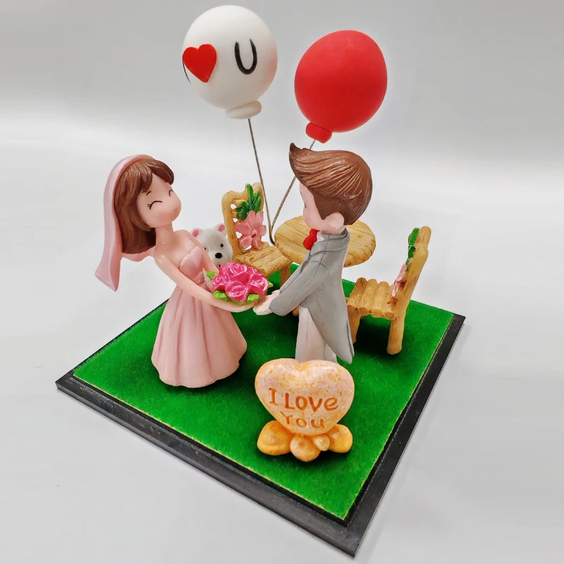 Small Ornaments Micro Landscapes Couples Holding Flowers Mini Tables and Chairs Small Dogs Balloons Combinations DIY Crafts