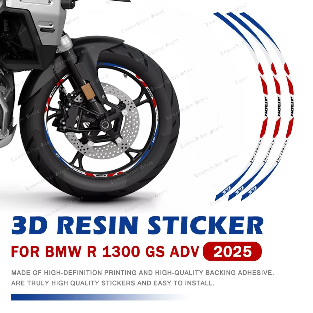 

Motorcycle Reflective Wheels Sticker Hub Decals Rim Stripe Tape Waterproof Accessory For BMW R 1300 GS R 1300GS ADV 2025