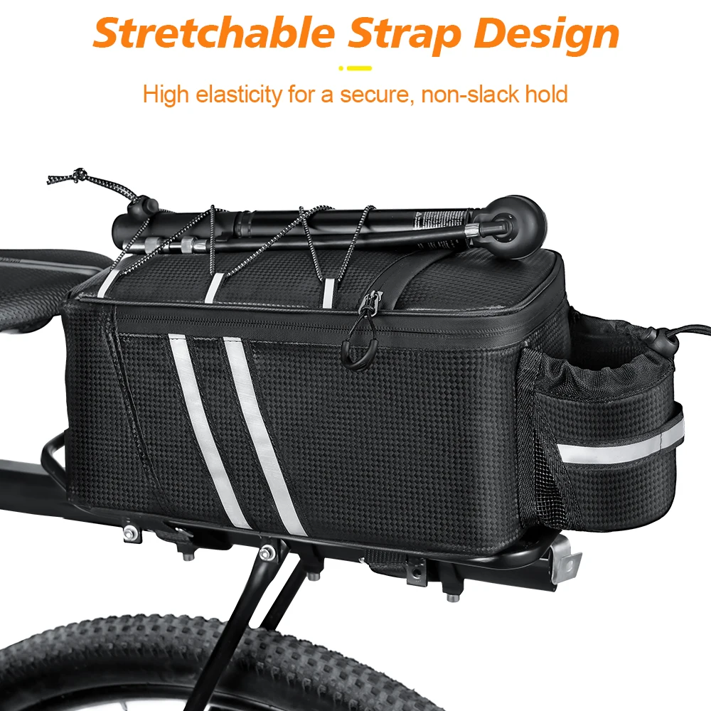 NEWBOLER 10L Fahrrad-Gepäckträgertasche, wasserabweisende Fahrradtasche, Fahrrad-Rücktasche, Bikepacking-Zubehör – Detail 5