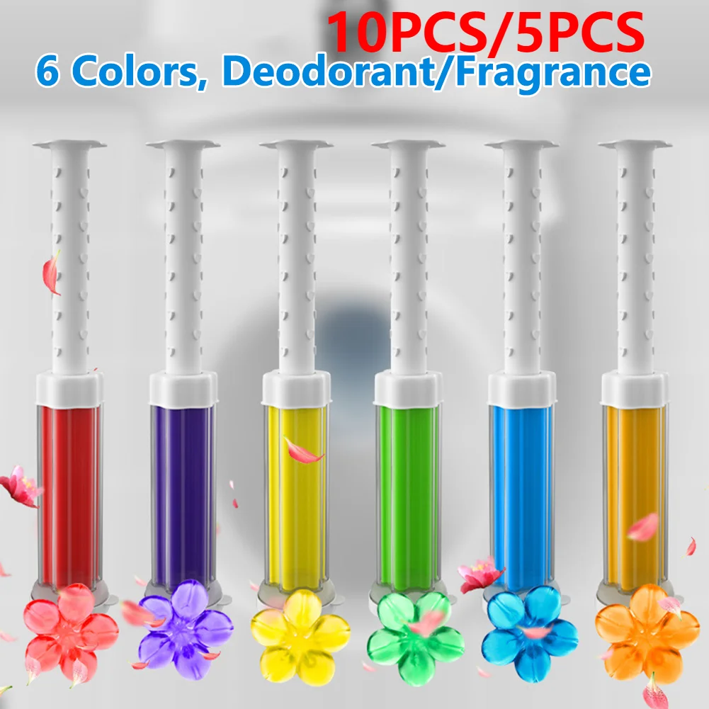 10PCS/5PCS Flower Toilet Cleaner Gel Aromatic Toilet Gel Deodorant Remove Odors Leave Good Smell for Bathroom Fragrance Cleaning