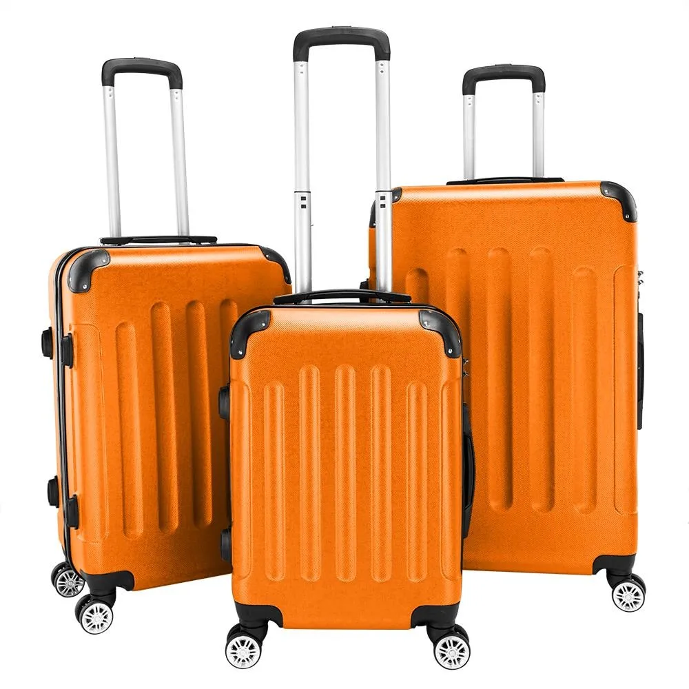 

Durable 3Pcs Luggage Set ABS Trolley Spinner 20"/24"/28" Suitcase Hard Shell