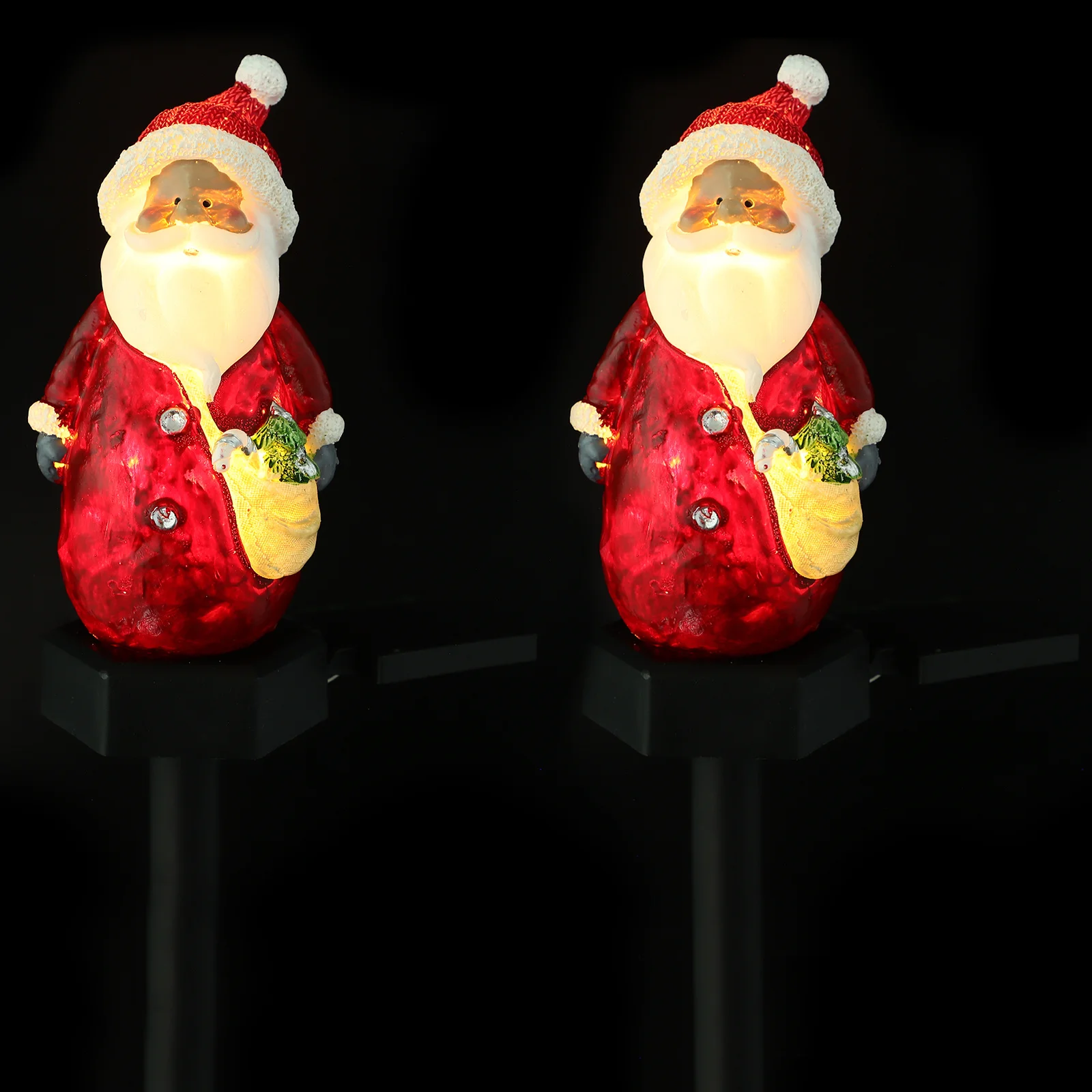 

2pcs Solar Garden Lamp Santa Shape Waterproof Outdoor Energy Saving Lawn Light For Yard Patio Driveway Pathway Landscape Light