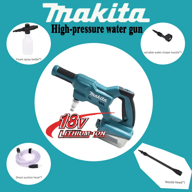 

Original Japan Makita⭐️ 18V Cleaning Machine Wireless Lithium Battery Outdoor Household Water Gun Handheld Car Wash Tool⭐️
