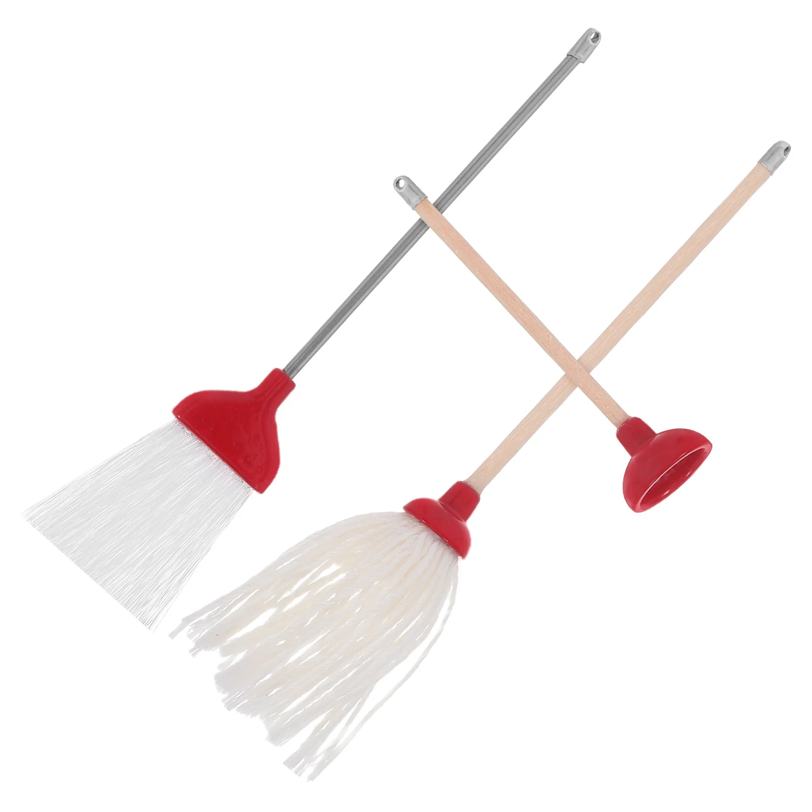 Ensemble d'outils de nettoyage miniatures, 3 pièces, vadrouille, balai, accessoires de toilette, scène de salle de bain réaliste, jeu de rôle pour enfants, Mini