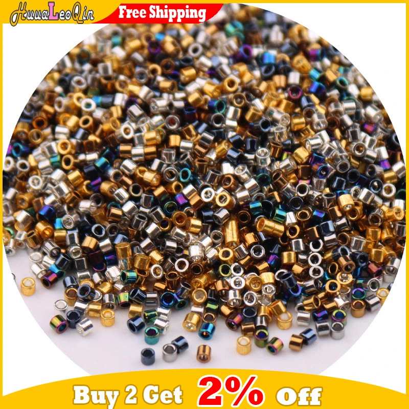 1000pcs 1.6mm Japanese Metallic Glass Beads 11/0 Opaque Color Spacer Seed Beads for Jewelry Making DIY Needlework Sewing