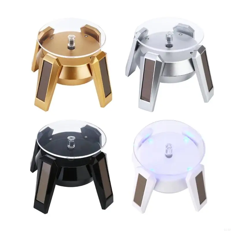 

91AF Solar Propelled Whirling LED Jewelry Display Stand For Circlets Necklaces Accessories