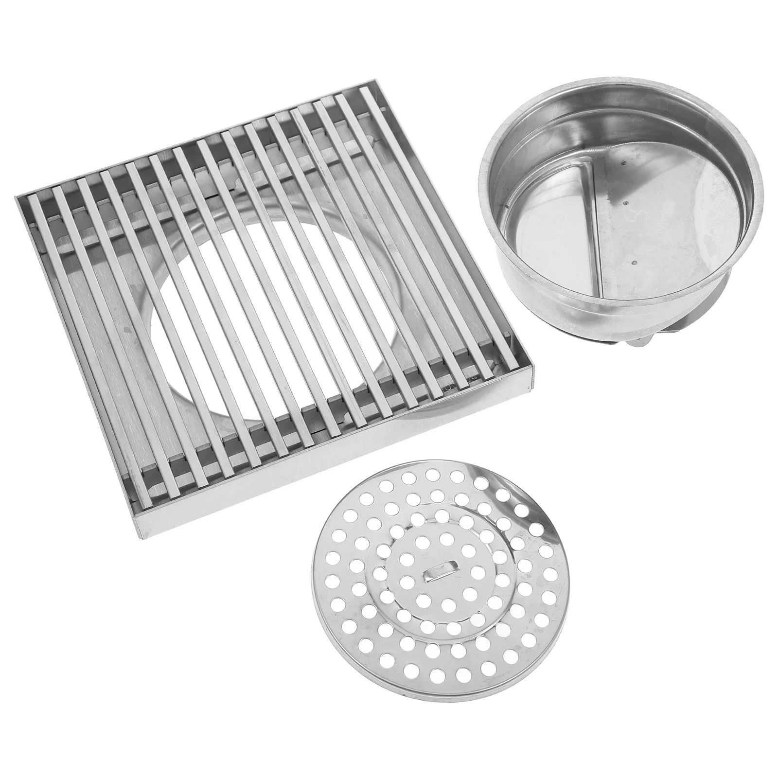

Stainless Steel Floor Drain Large Diameter Solid Bar Design Outdoor Drain Grate Cover for Patios Gardens Efficient Clog