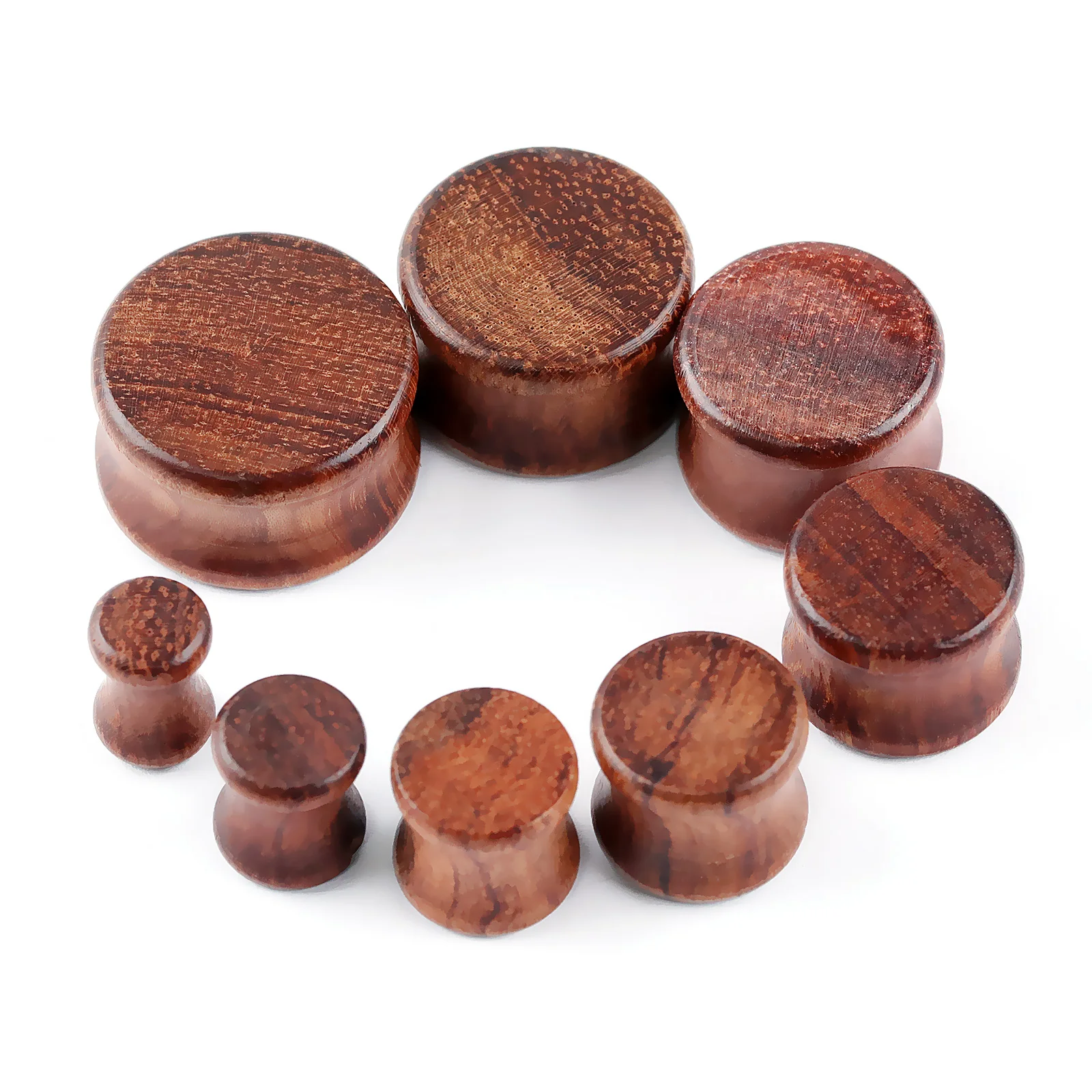 1Pair Red Brown Wood Ear Expander Tunnels for Ears Tragus Piercing Classical Wood Earrings Punk Body Piercing Jewelry