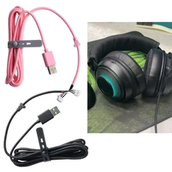 USB Charging Cable PVC Line Wire for Razer Kraken Ultimate / 7.1 V2 RGB / V3 Wired / Kitty Edition Headphone Part Repair F19E
