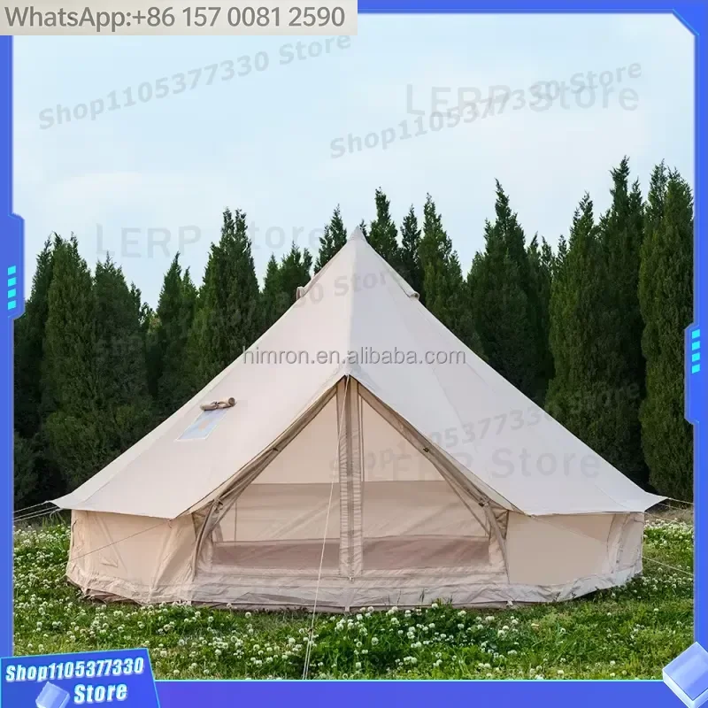 Outdoor Mongolian Bell Tent Stove With Side Chimney Glamping Yurt Tipi Tent With Stove Jack for Camping