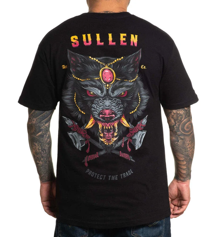 Collective Predator Badge Wolf Tattoo Graphic T-Shirt 100% Cotton Short Sleeve O-Neck Harajuku Casual Mens T-shirt Streetwear