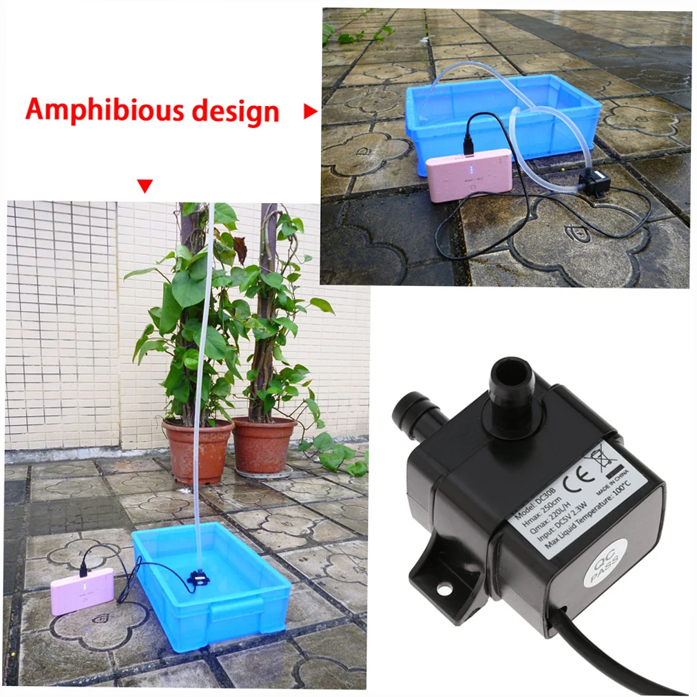 Anself Ultra-quiet Mini USB DC5V 2.3W Micro Brushless Water Oil Pump Waterproof Submersible Fountain Aquarium Circulating 220L/H