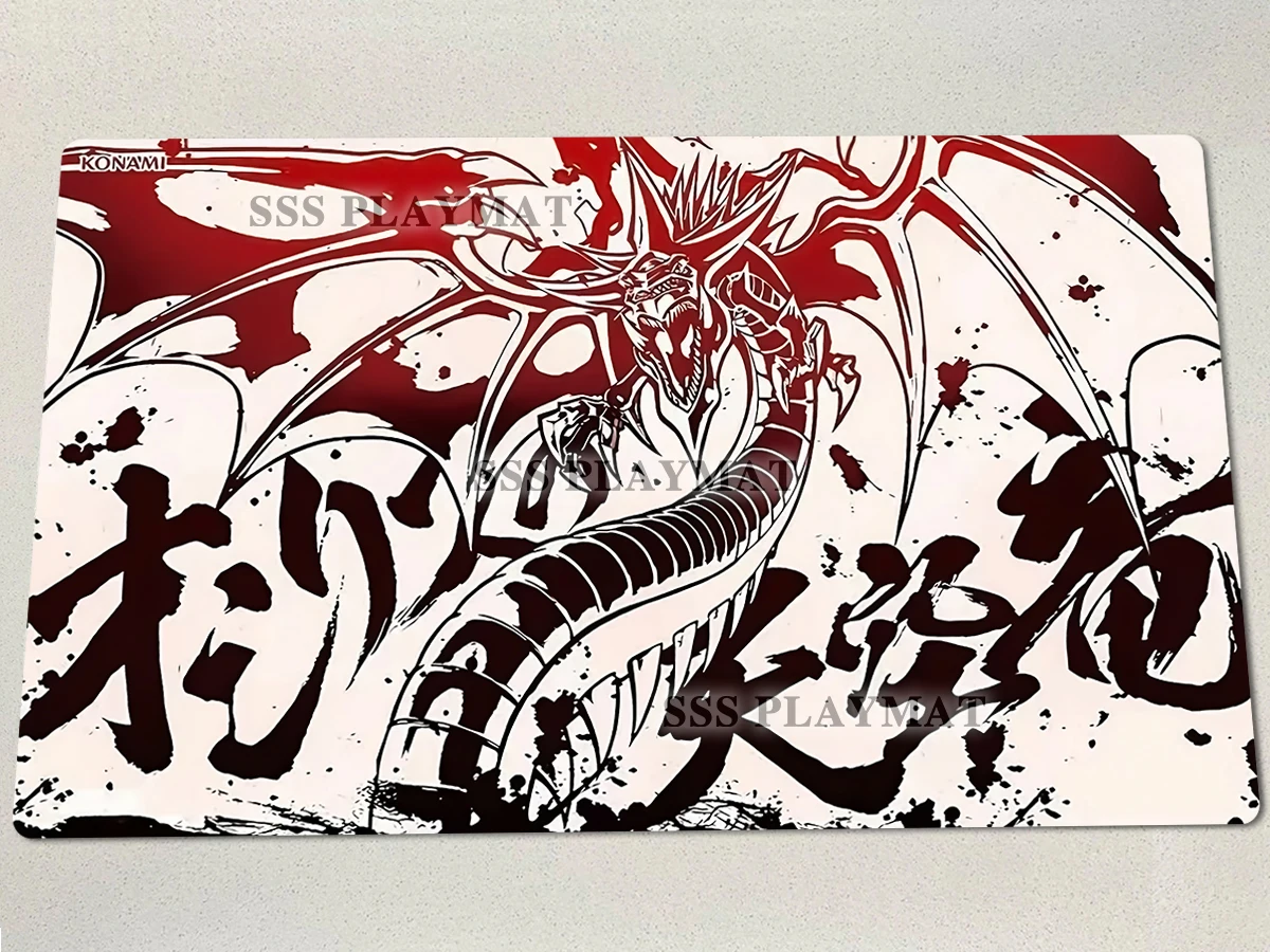 

YuGiOh Playmat Slifer The Sky Dragon TCG CCG Mat Board Game Pad Trading Card Game Mat Rubber Mousepad Zones & Free Bag 60x35cm