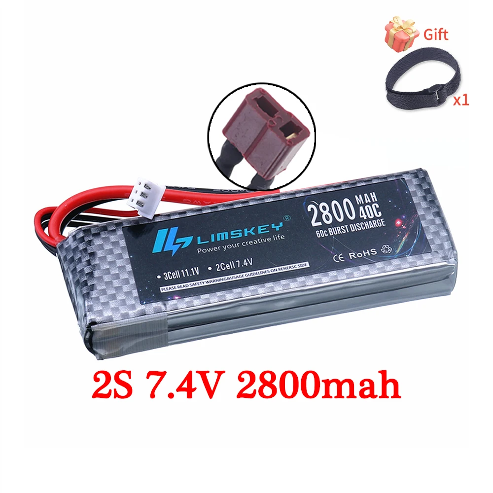 Lipo 2S 3S 4S 6S 7.4V 11.1V 14.8V 22.2V Battery 2800mAh 45C With Deans T XT60 Connector for RC Car Truck Drone Boat Helicopter