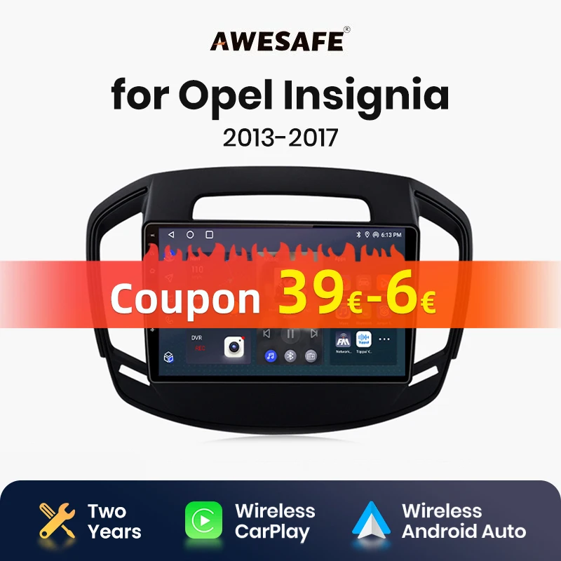 AWESAFE  Wireless CarPlay Android Auto Radio for  Opel Insignia 2013 2014 2015 2016 2017  GPS 2din autoradio