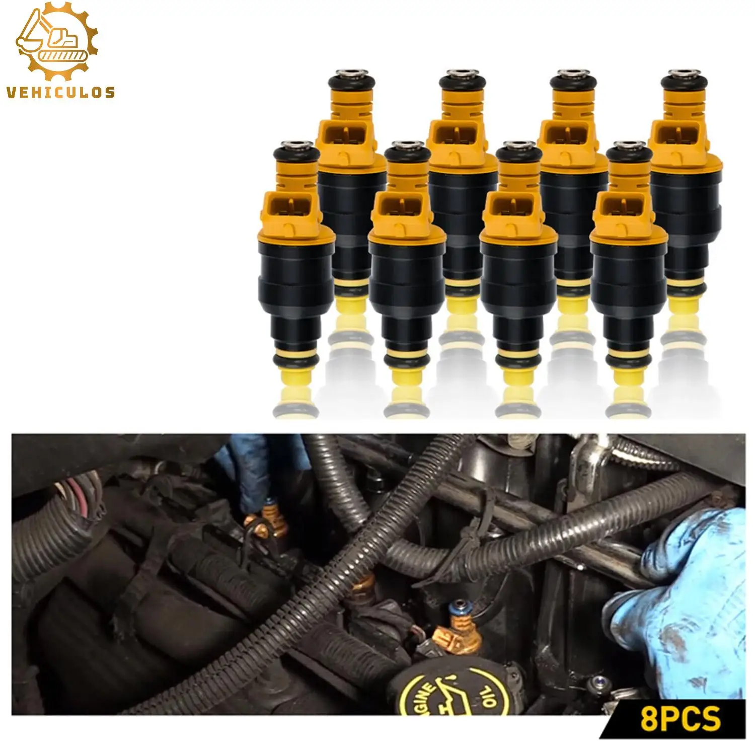 0280150718 0280150943 0280150939 F0TED5B 0280150556 0280150718 8PCS Fuel Injectors For Ford F150 F250 F350 4.6L 5.0L 5.4L 5.8L