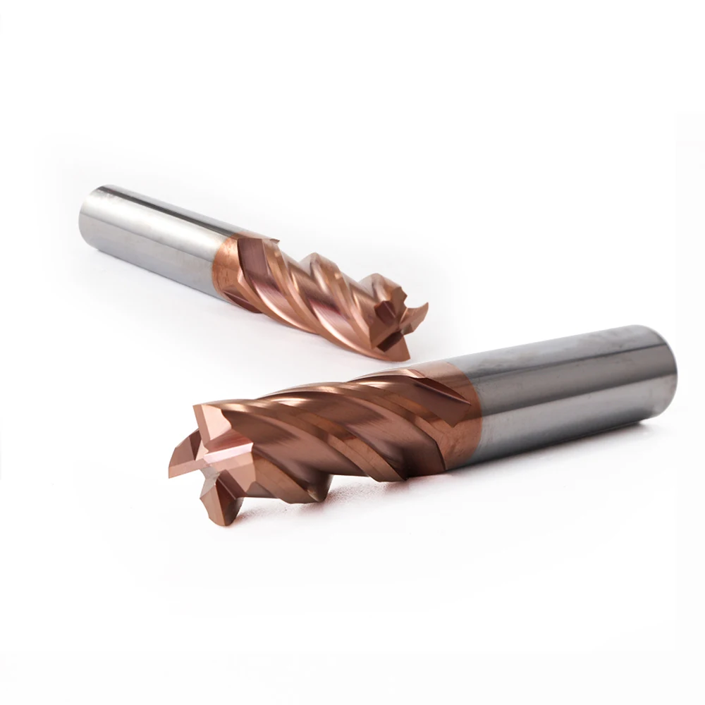 Augusttool HRC55 초경 엔드 밀 4 플루트 밀링 커터 합금 코팅 텅스텐 강 절삭 공구 CNC Maching Endmills