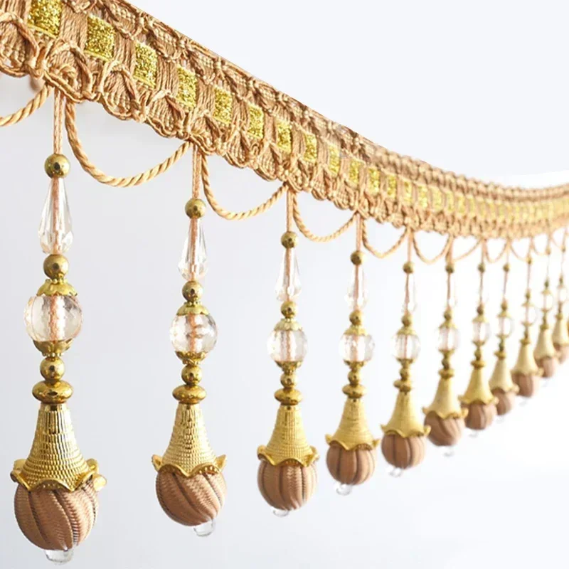 13.5cm Curtain Accessories Tassel Fringe Trim Pineapple Bead Ribbon for Home Textile Drapery Sewing Decoration