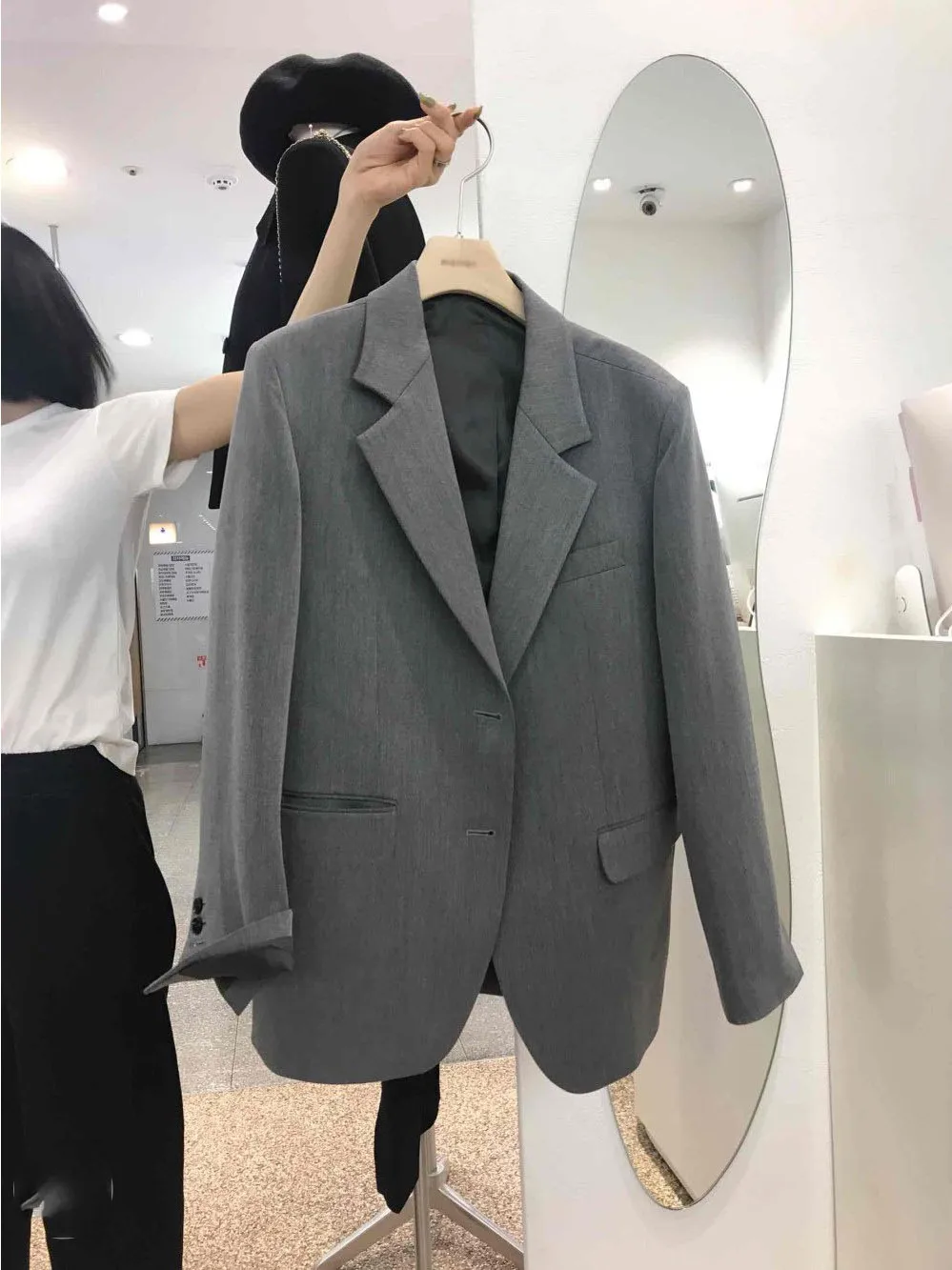 

Женский свободный костюм Ele: пиджак в корейском стиле, новинка весна-осень 2026, элегантный, для офиса, с длинными рукавами, премиум-класса.