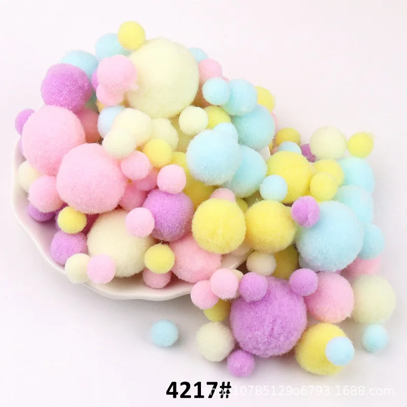 10mm To 30mm 20g Multi Size Mix Colors Pompom Fur Craft DIY Soft Pom Poms Balls Wedding Decoration Glue on Cloth Accessories