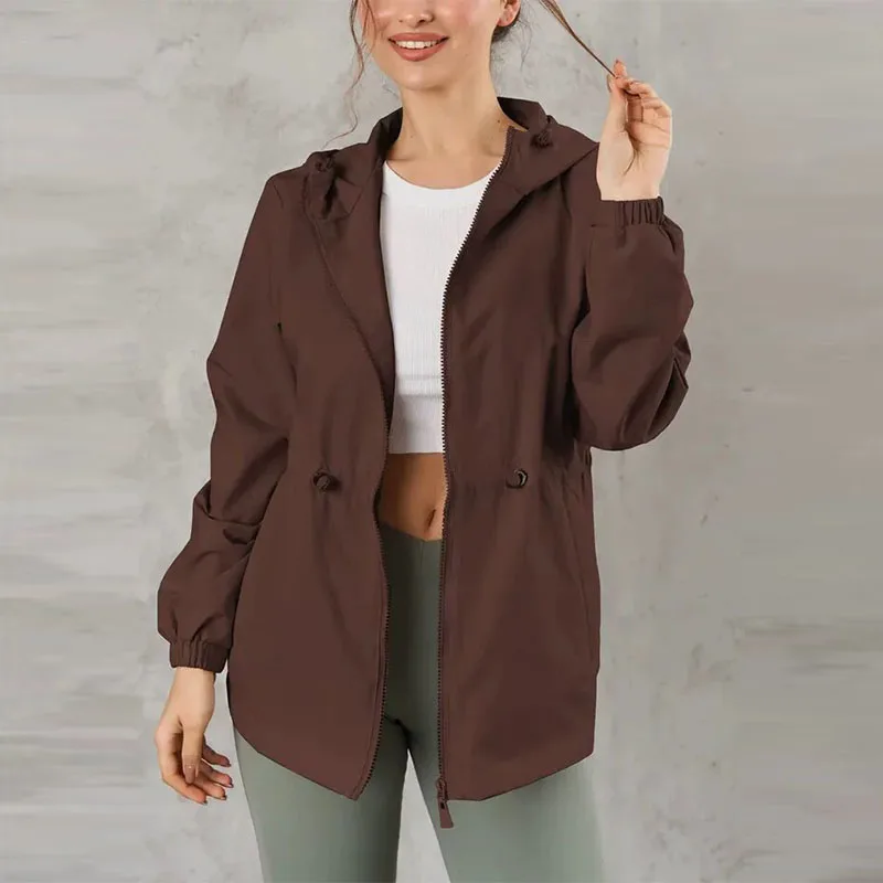 

Women'S Jacket Tourism Outdoor Hiking Waterproof Rain Poncho Raincoat Hooded Rain Coat High-Quality Jackets Hiking Clothes