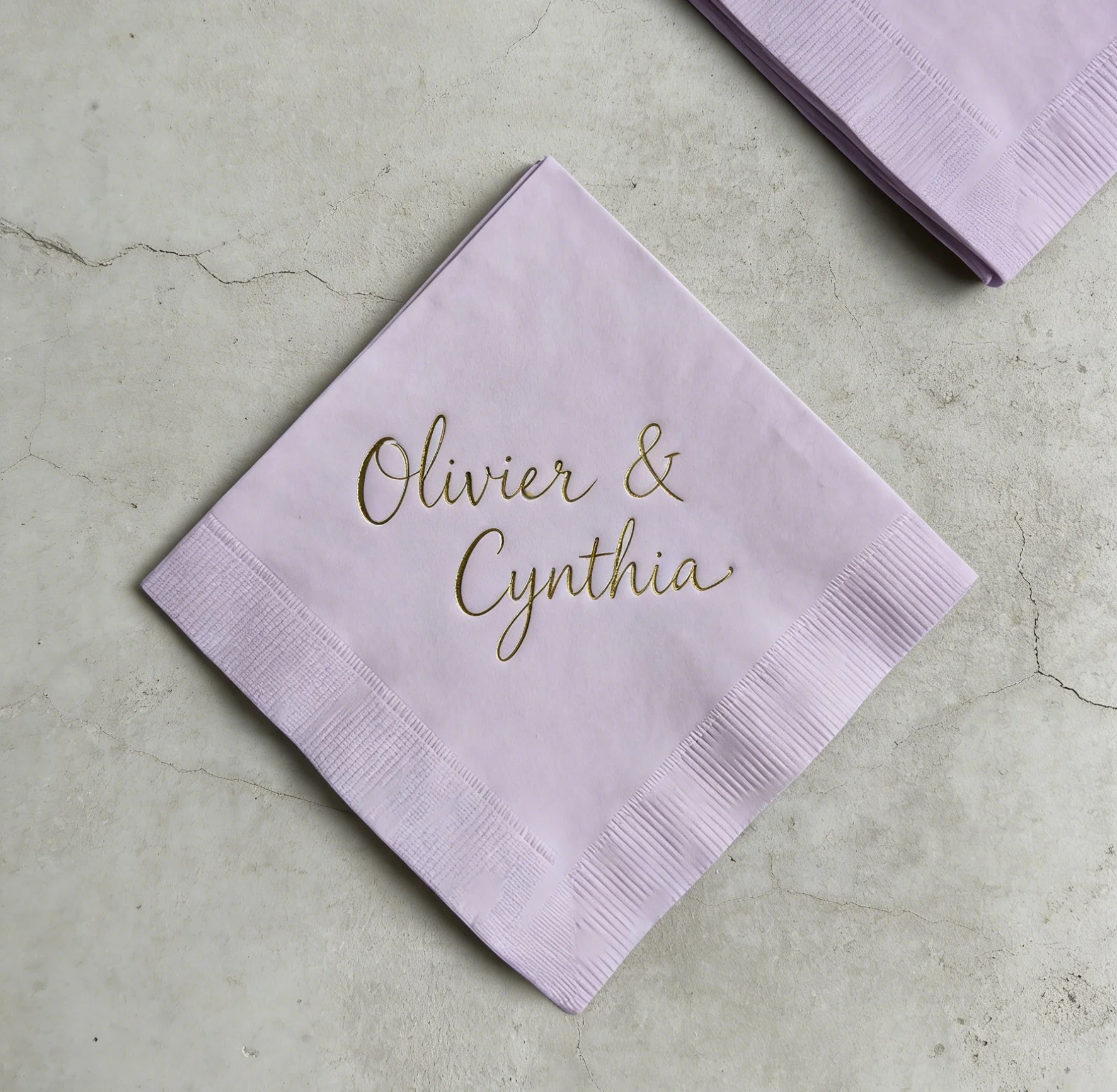 50pcs One Day Away Rehearsal Dinner Napkins | White with Metallic Gold Foil Cocktail Beverage Size Wedding Party Disposable Pape