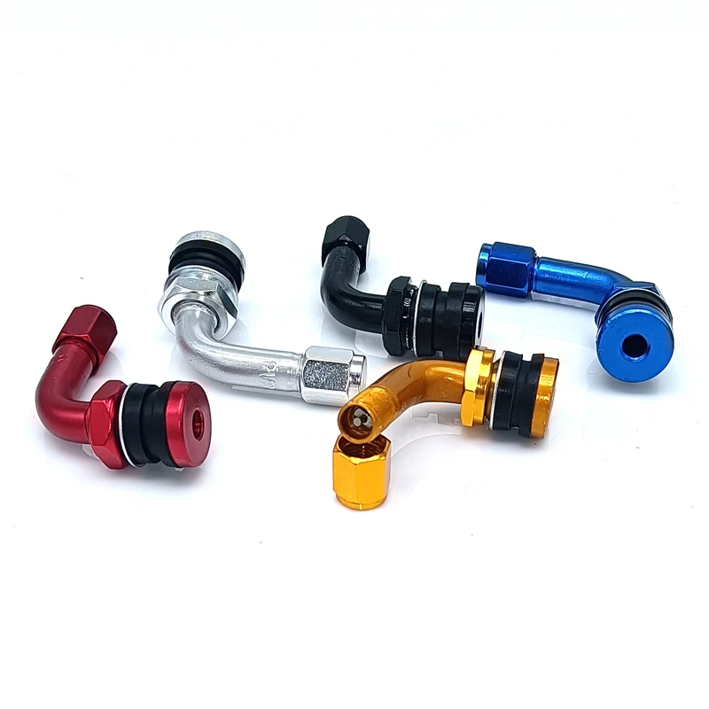 

90 Degree CNC Aluminum Alloy Universal Motorcycle Tubeless Valve Stems Caps ATV Scooter Wheel Tire Valves Stem Cap Air Cover