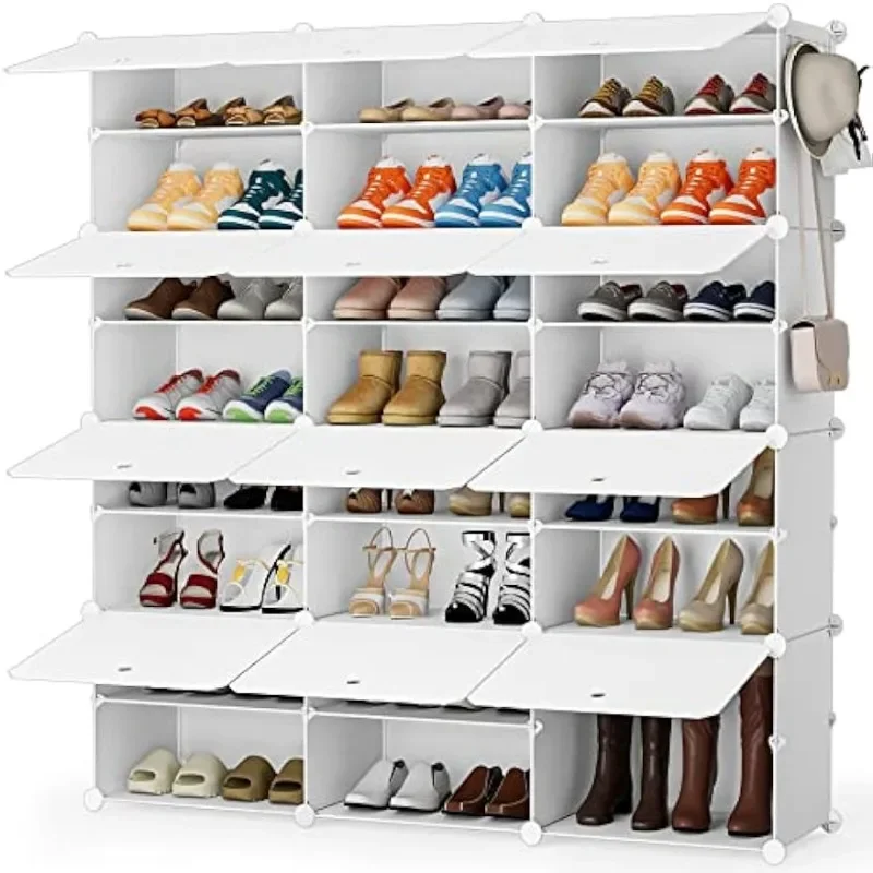 Shoe Storage Cabinet, 48 Pairs Shoe Rack 3 by 8 Tier Organizer Space Saving  Storage for Closet Hallway Living Room