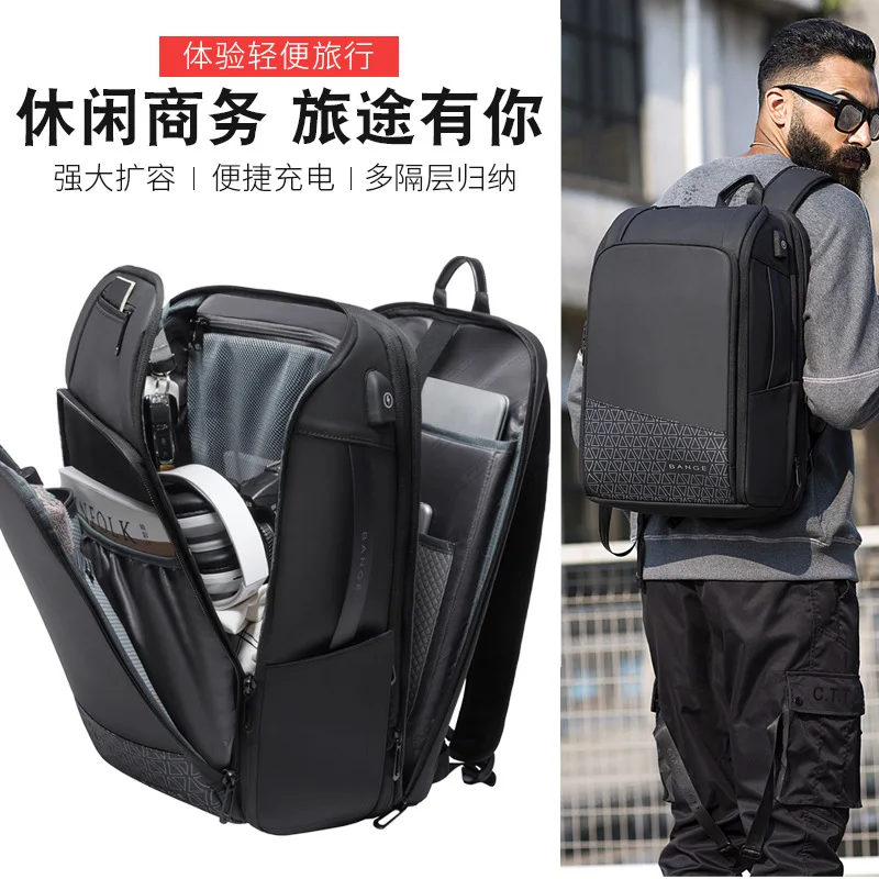 Mochila De Computador Impermeável De Grande Capacidade Masculina, Bolsa De Viagem De Negócios