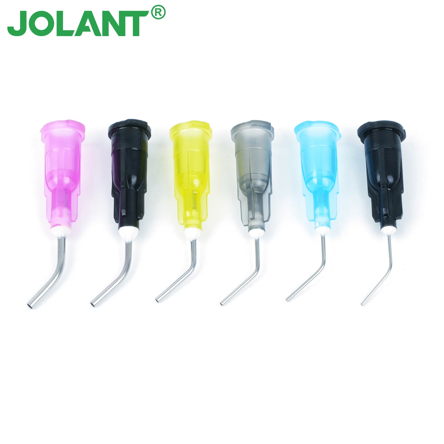 

100pcs JOLANT Dental Irrigation Bent Needle Tips Dental Flow Sealant Etchant Composite Resin Acid Reagent Delivery Syringe Tips