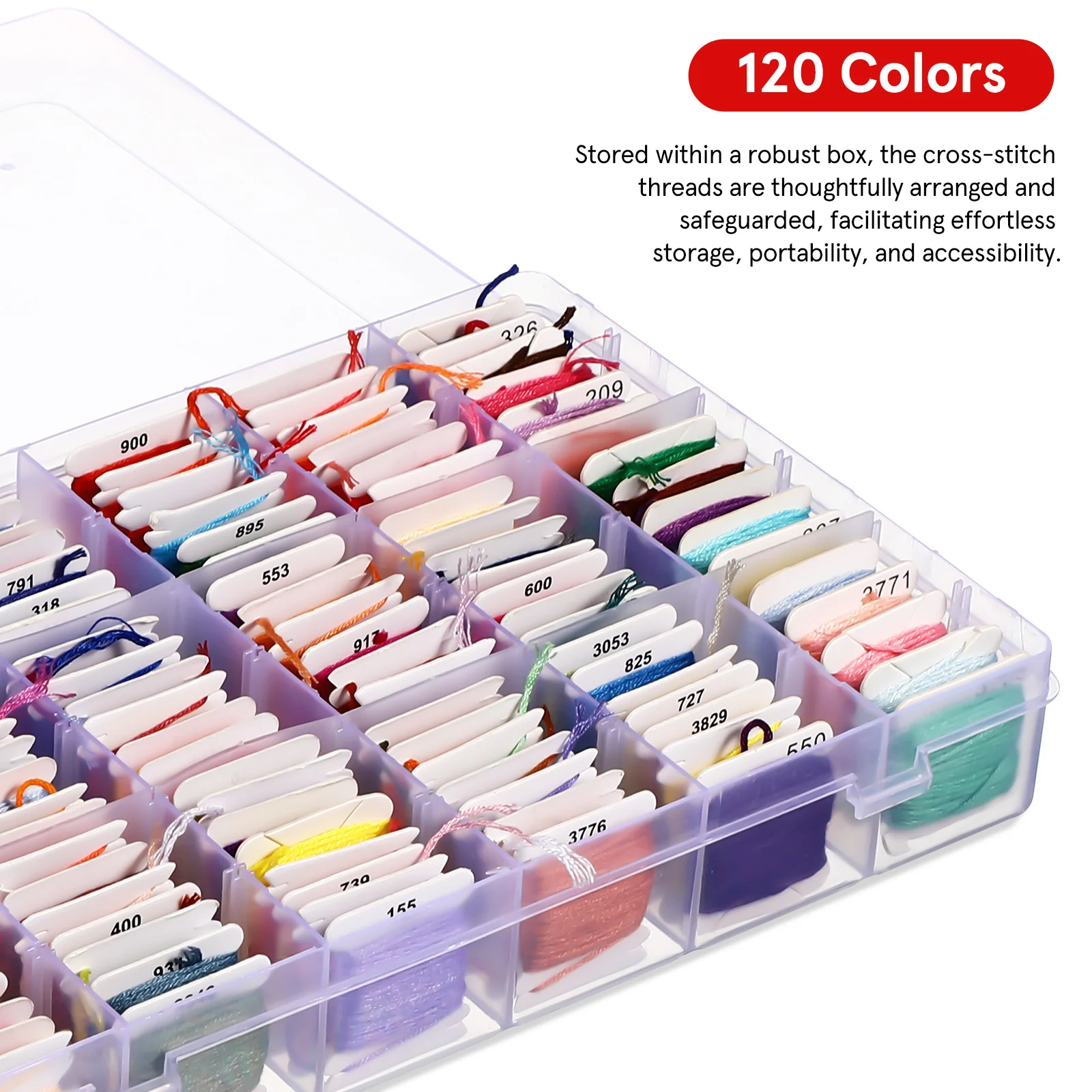 

120 Skeins Embroidery Floss Assortment Bright Cotton Cross Stitch Supplies Yarn for Bracelets Friendship Strings