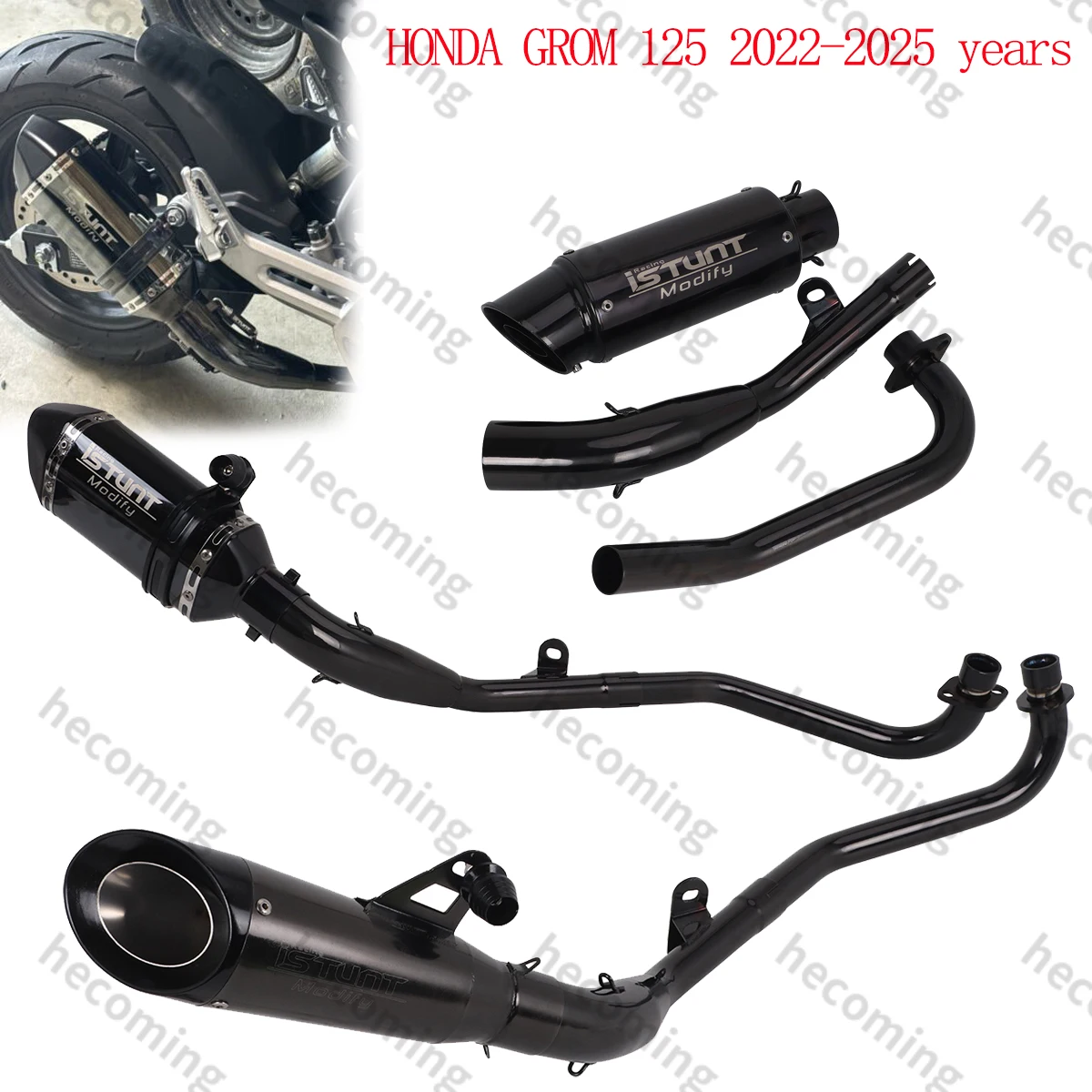 Grom Uitlaat Volledige Systeem Uitlaat Slip-On Pijp Voor Honda GROM 125 2022-2026 jaar Escape Moto Uitlaat Wijzigen met DB Killer - afbeelding 2