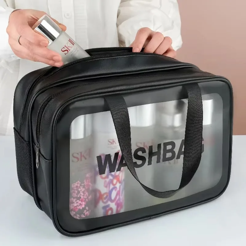 Portable Large-Capacity Cosmetics Storage Bag, Men’s and Women’s Travel Toiletries Storage Bag, Double-Layer Wet and Dry Separat