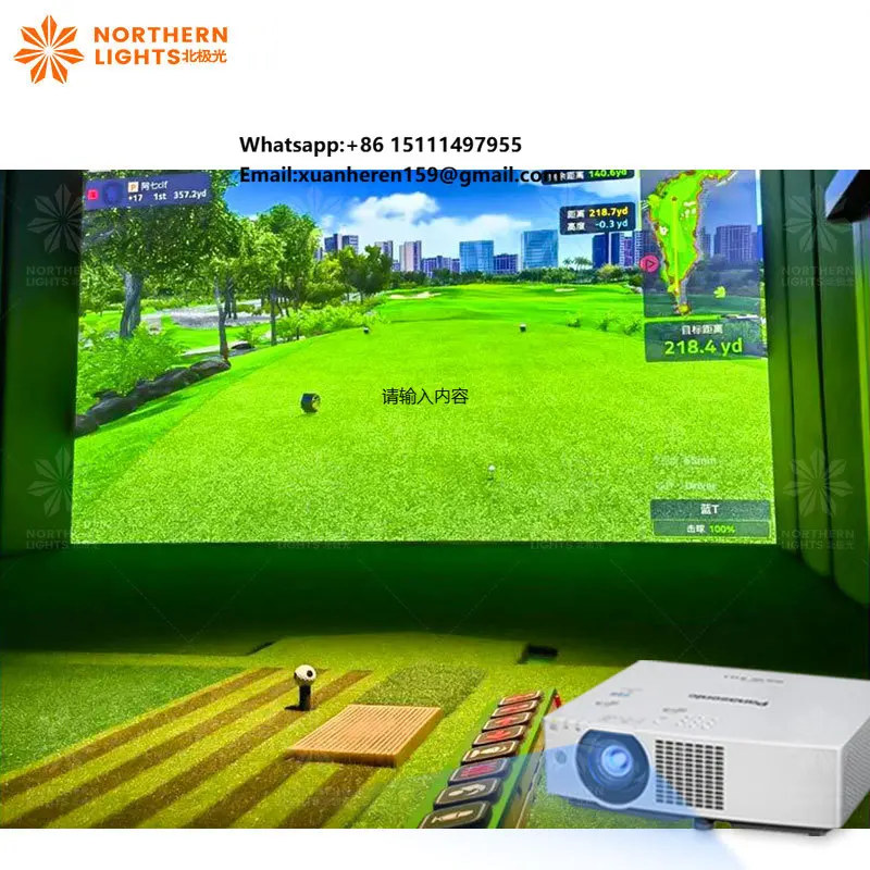 Golf Simulator Smart Screen With Hologram Interactive Projection Golf Training Aids Golf Clubs Balls for Entertainment Indoor