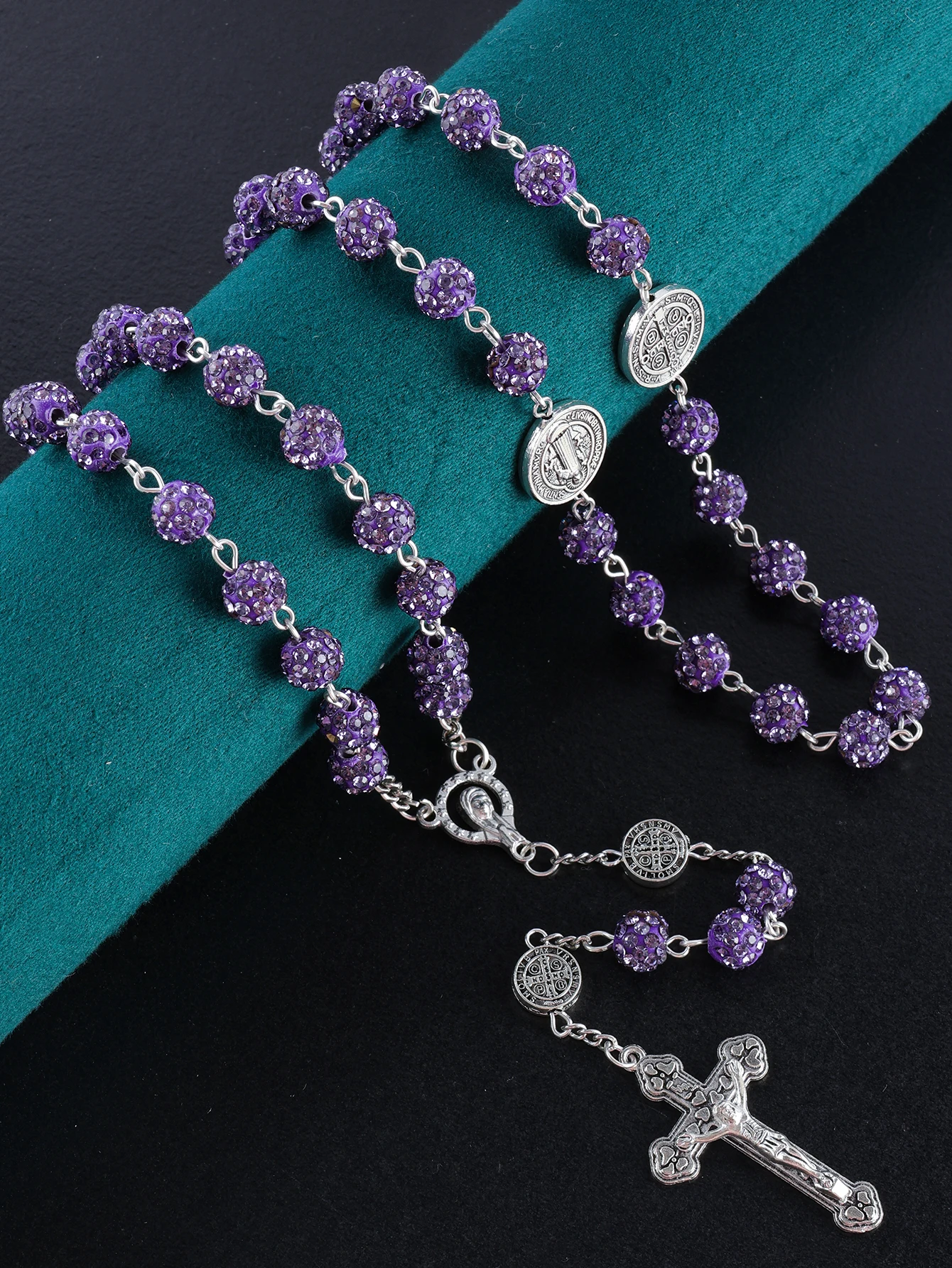1 Stück Retro Religiöser Persönlichkeits-Rosenkranz für Männer und Frauen, Klassisch Mehrfarbig Handgefertigt Hochwertig 8mm Rosenkranz-Halskette Schmuckgeschenk – Detail 9